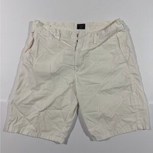 J. Crew Off-White Men’s Flat-Front Cotton Shorts